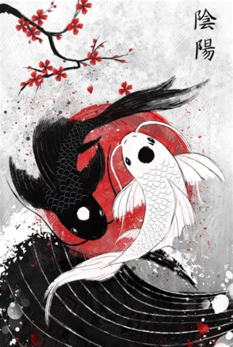 yin and yang koi fish